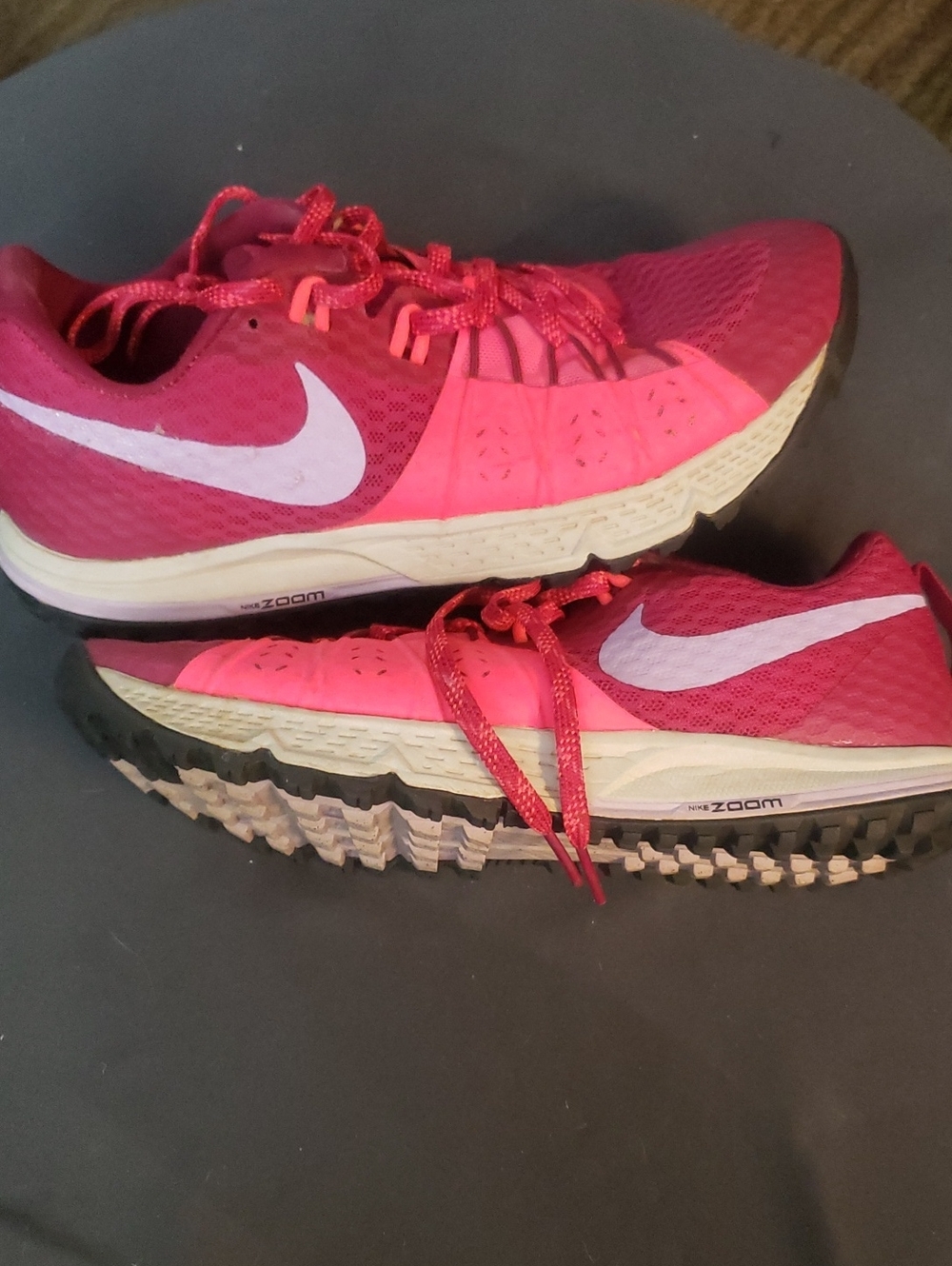 Nike Women's Bright Pink and White Running Shoes -Nike Air Zoom